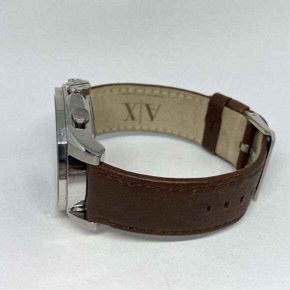 Armani Exchange AR-2501 Men's Brown Leather Analog Blue Dial Quartz Watch JK230 - Picture 9 of 12